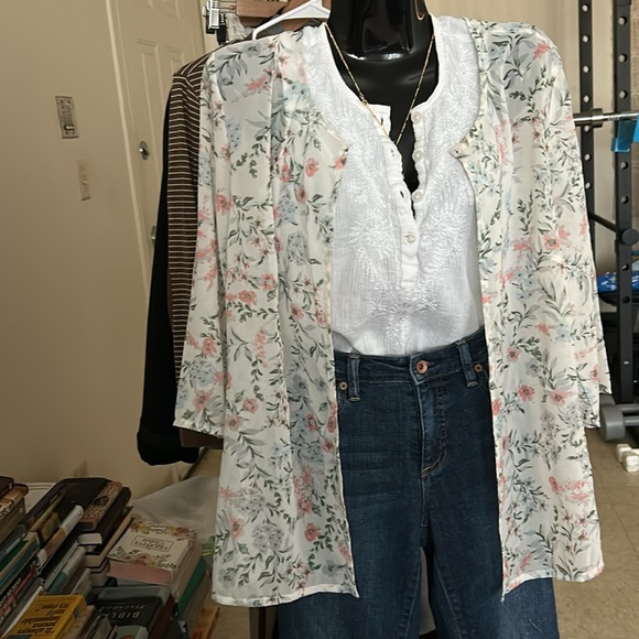 Blair Floral Print Top Cardigan - Picture 1 of 6